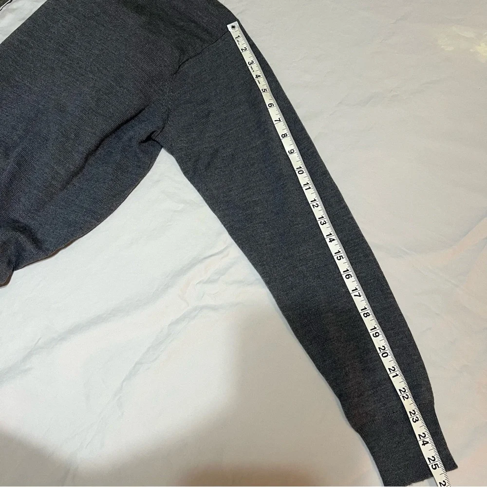 Peter Millar Gray Merino Silk Blend V-Neck Sweater - Large Golf‎ Preppy